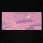 tapis souris anti dérapant violet nuages étoiles moderne adhésif 20x25cm 30x60cm