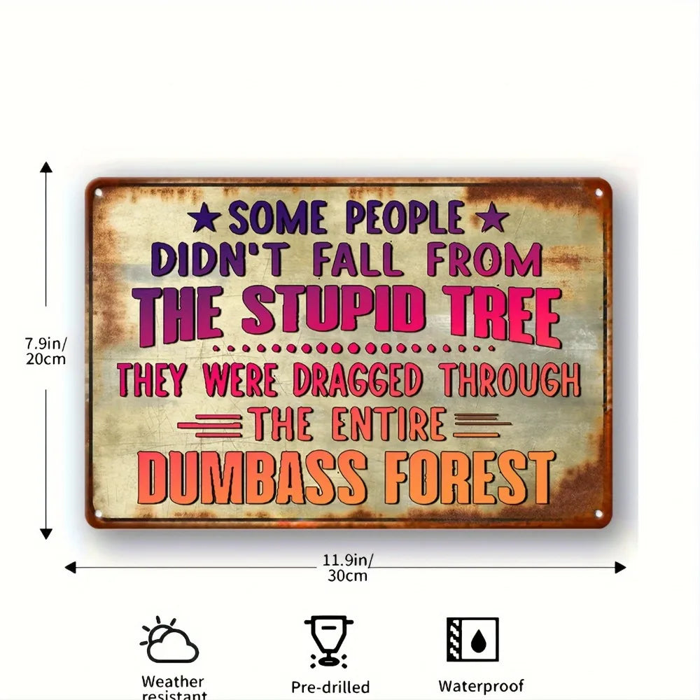 plaque décorative vintage humour texte imprimé effet vieilli beige marron violet rose orange