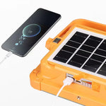 lampe solaire rechargeable orange moderne tringle ports charge