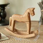 cheval bascule bois sculpté traditionnel décor maison artisanal nature opaque sans fixation 19cm 6.5cm