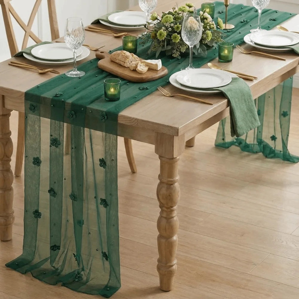 chinois table rose clair vert foncé fleurs élégantes translucides mariage restaurant
