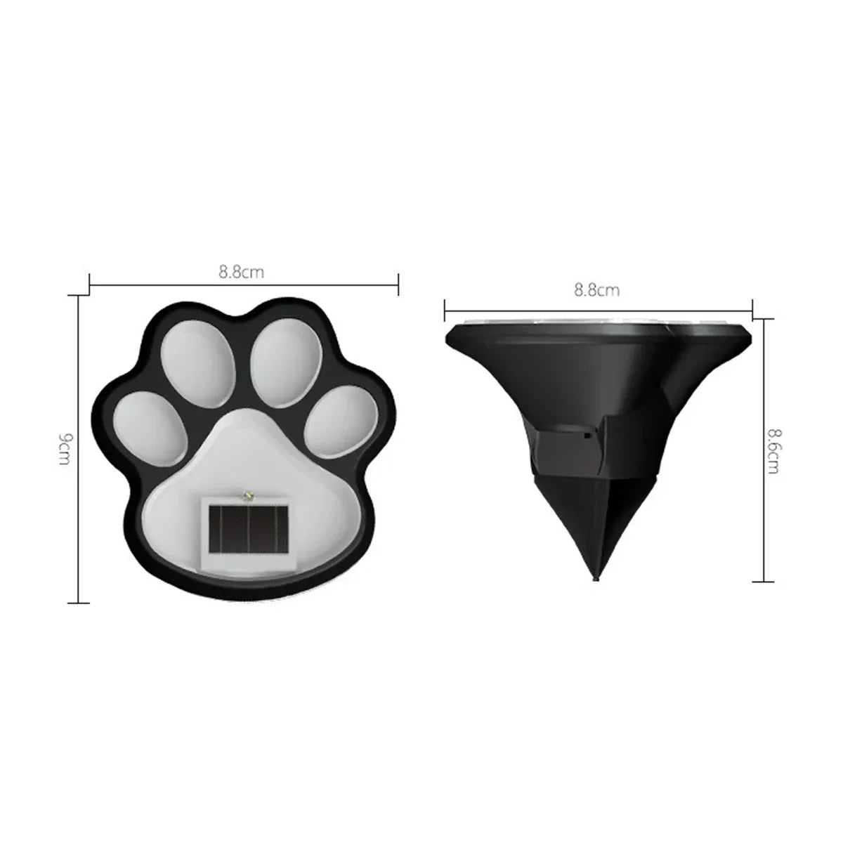 lumière solaire animaux extérieure adhésive led moderne pièces noir blanc imprimé pattes