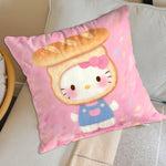 coussin décoratif carré motif hello kitty cartoon canapé lit chaise maison couleur rose