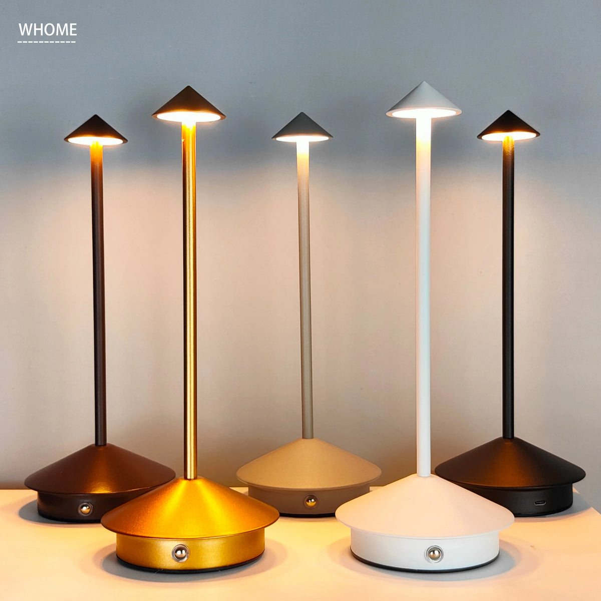 lampe table or blanc noir interrupteur tactile charge type base antidérapante moderne