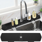 tapis cuisine pliable silicone noir rayures ondulées moderne respectueux environnement