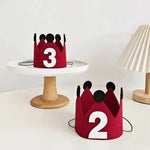 couronne anniversaire enfant rouge oreilles chiffres adhésif festive décoration première année joyeuse festivités