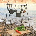 porte ustensiles pliables extérieur aluminium noir rouille camping suspension cuivré outdoors cuisson