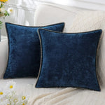 taies d'oreiller décoratives chenille velours moderne zippées imprimés géométriques couleurs variées maison hospitalière