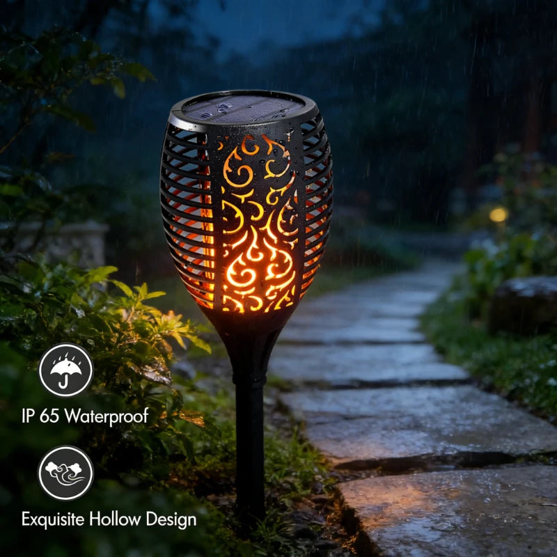 lampe solaire led moderne ajouré motifs floraux noir élégante autoinstallation extérieure jardin decoration