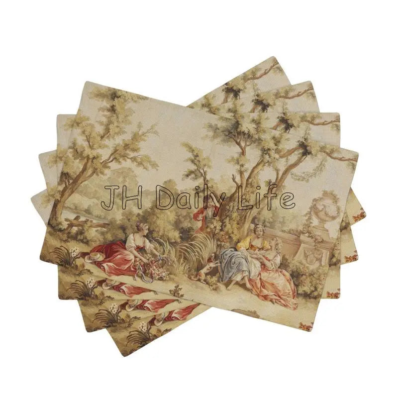 serviettes table toile jouy bleu clair classiques résistantes 12x18 pouces vintage