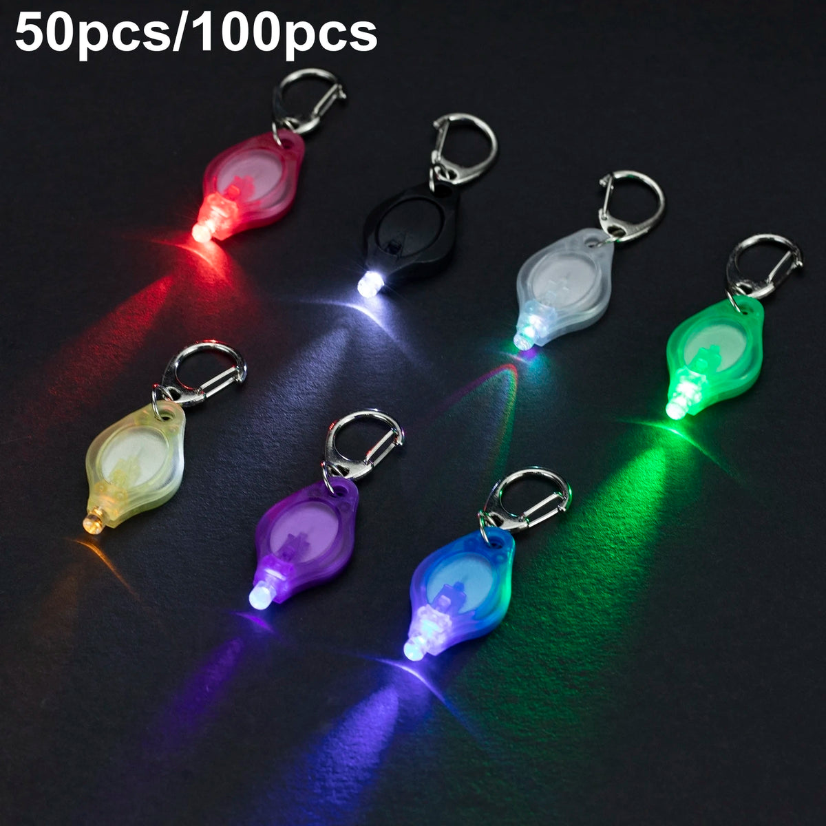porte clés lumineux led miniature lampe poche portable éclairage secours anneau noir transparent