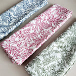 serviettes table imprimées coton bleu rose vert motifs floraux 45x45cm classiques rustiques