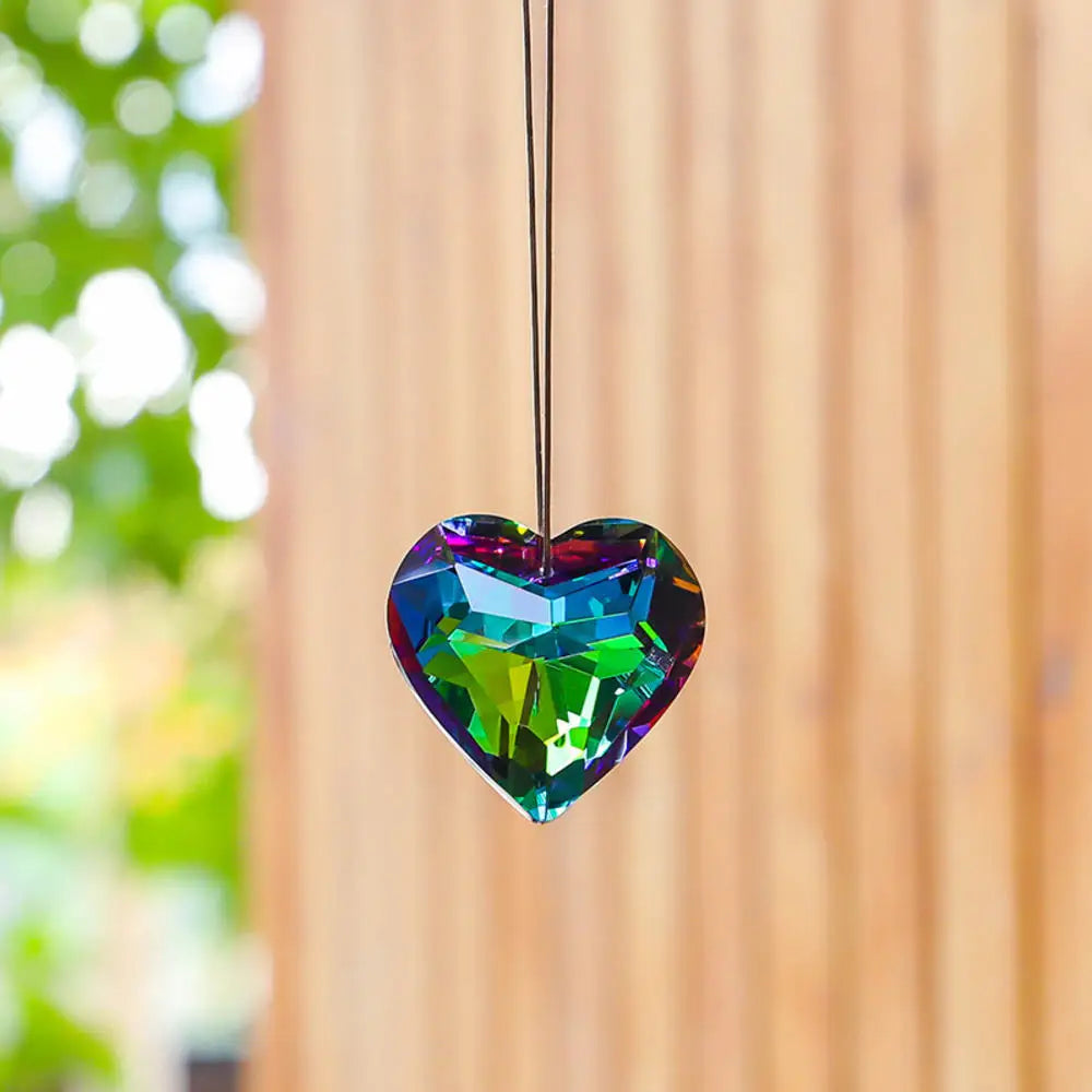 boule cristal transparente facettée décorative attrape soleil prisme arc ciel suspension maison