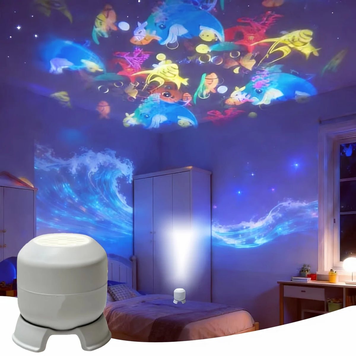 projecteur led motifs animaux deco noel halloween blanc moderne veilleuse vacances lumière colorée rotative