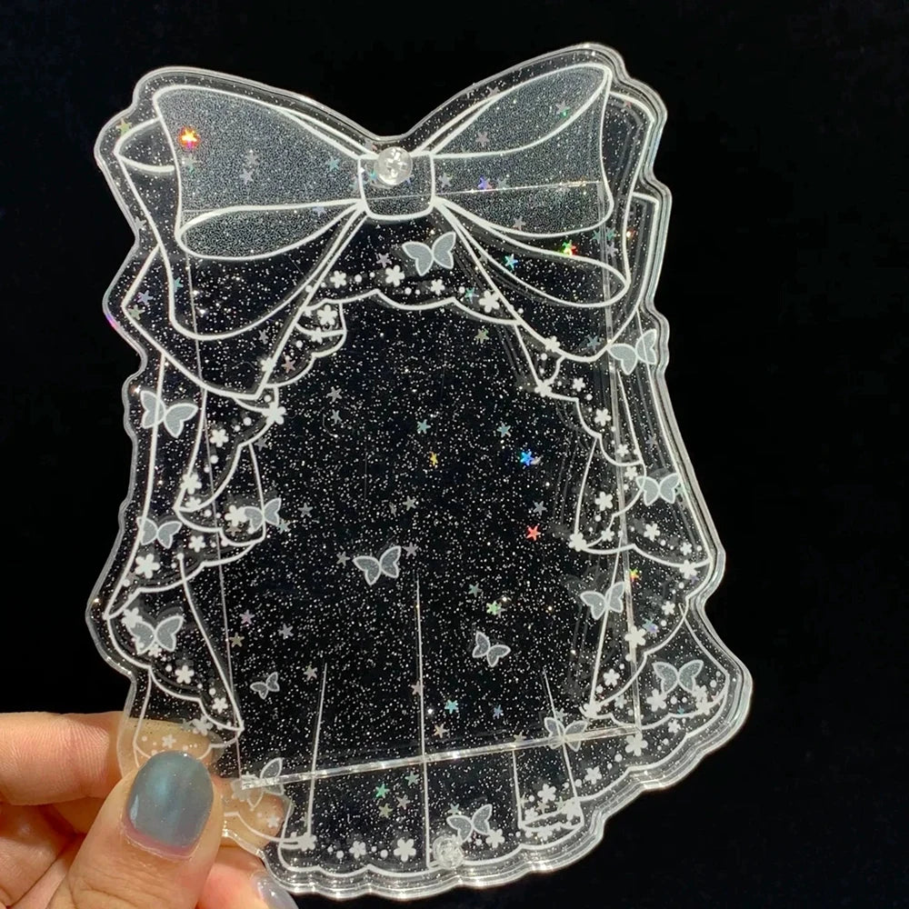 plaque décorative lolita papillons étoiles strass support plastique transparent moderne