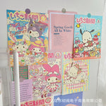 affiches cartes postales dessins animés mignons personnages textes cœurs scènes quotidiennes adolescents chambre stickers