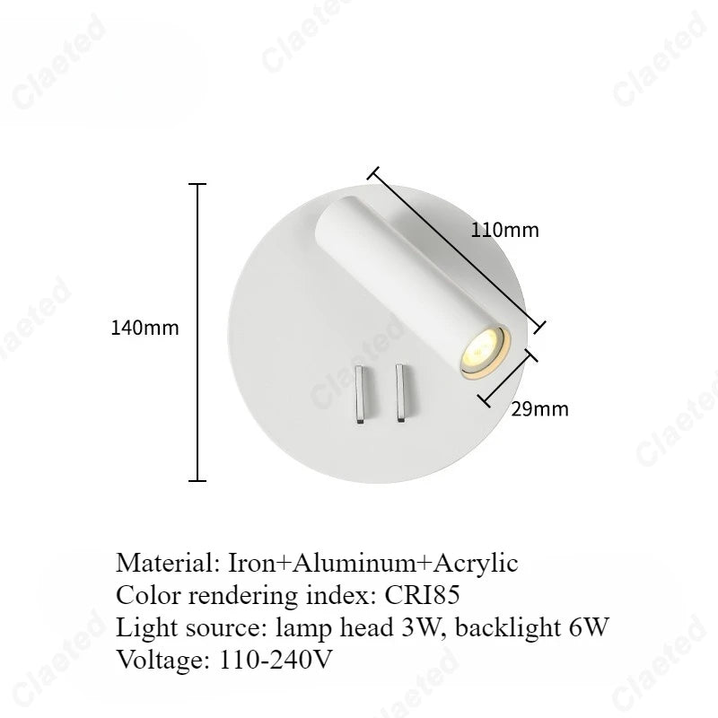 lampe chevet or moderne éclairage chambre coucher led angle réglable fixée mur minimaliste