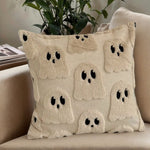 coussin carré orange citrouille automne décoration halloween zip invisible garnissage blanc polyester cotton
