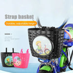 panier vélo enfant noir rose motifs cartoon clips moderne