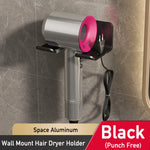 séchoir cheveux adhésif mural violet doré gris moderne aluminium laqué