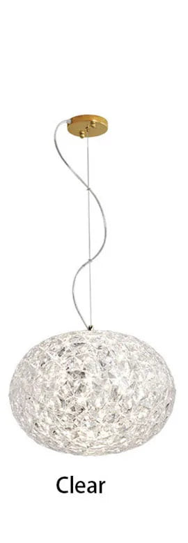 Suspension lumineuse moderne transparente réflecteur géométrique 250mm 300mm 450mm lumière chaude lumière blanche