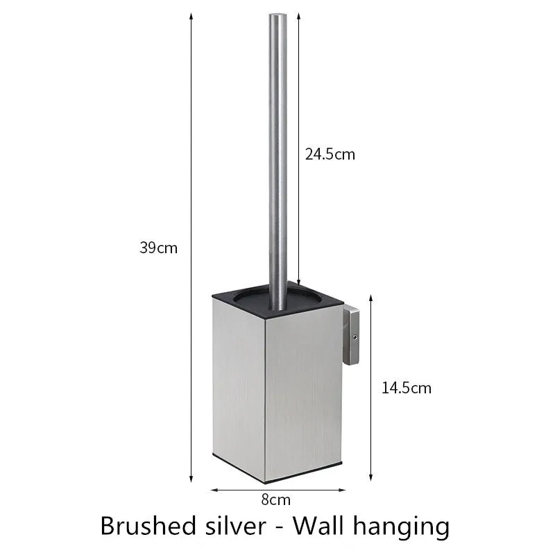 brosse wc acier inoxydable porte brosse noir argent doré moderne fixation murale poignée base
