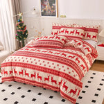 Housse de couette de Noël pliée montrant son design festif