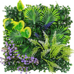 panneau mural plantes artificielles herbe verte fleurs blanches décoration jardin extérieur mur extérieur décoratif