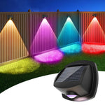 projecteur mural solaire led noir rgbw ip65 moderne adhésifextérieur jardin patio