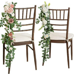 guirlandes florales artificielles roses feuilles vertes mariage romantique extérieur violet blanc bleu