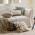 coussins géométriques patchwork gris vert blanc contemporains maison voiture decoration