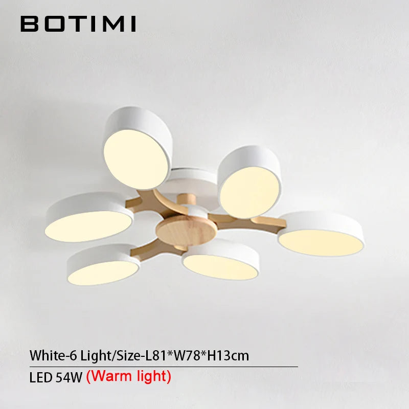 plafonnier moderne blanc bois éclairage led surface montée flux lumineux 249 2000 mètres carrés