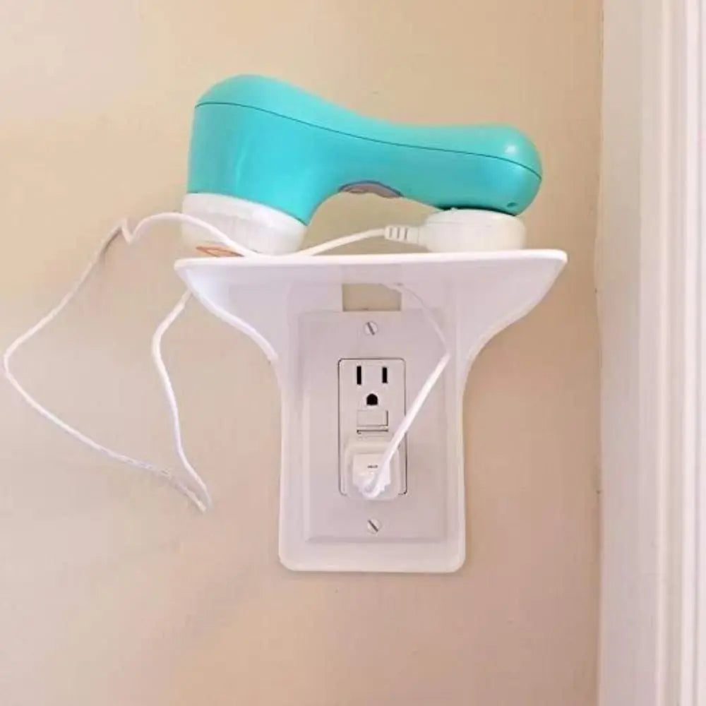 support mural recharge téléphone portable prise électrique adaptateur secteur moderne blanc jaune turquoise