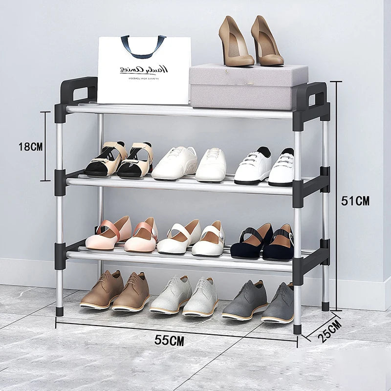 étagère chaussures multifonctionnelle moderne noire rangement livres boîtes serviettes radio organisateur cordonnier domestique
