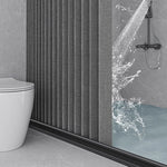 rideau douche gris blanc bleu rayures vertical opacité moderne fixe baignoire toile polyester tuftée