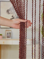 rideau polyester marron rayures ondulées moderne opacité 1x2m decoration interieur separation pièces mariage