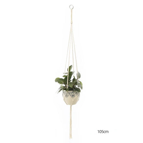 support plante suspendue macramé blanc cassé boho pot fleurs décoration balcon intérieur jardin