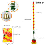 guirlande artificielle jaune rouge vert boules couleur petites feuilles cloches dorées décoration fête mariage