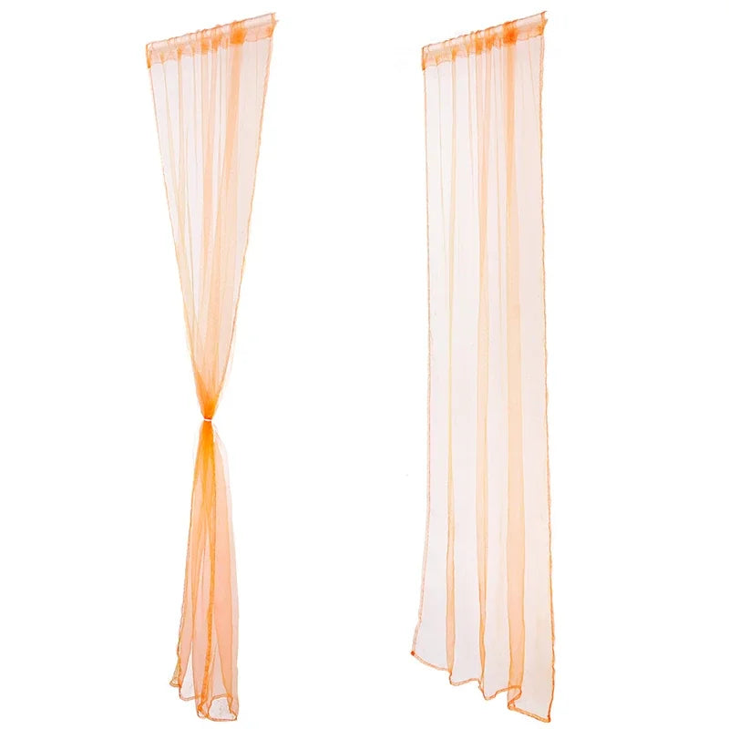rideaux voilage couleur orange vert blanc decoratif translucide tringle maison moderne