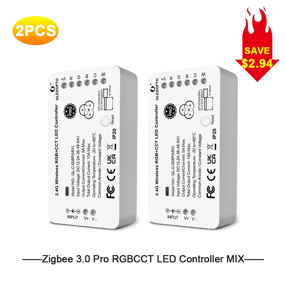 contrôleur led zigbee 30m app voix blanc moderne abs 270w 12v24v