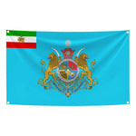 drapeau iran impérial historique décoration murale polyester couronne lion emblème ancien