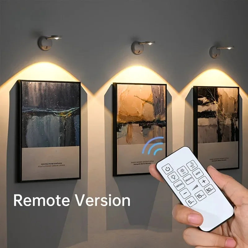 lampe murale rechargeable batterie led noir modernes cuisine salle manger télécommande
