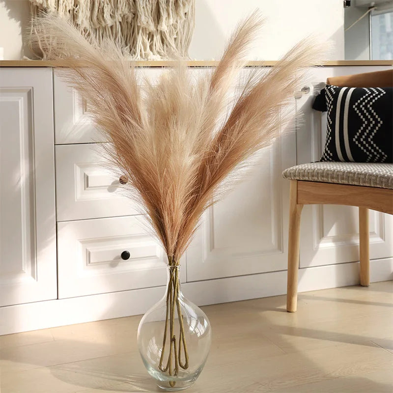 décoration mariage boho herbe pampas artificielle 100cm plumes séchées naturel rustique intérieur anniversaire