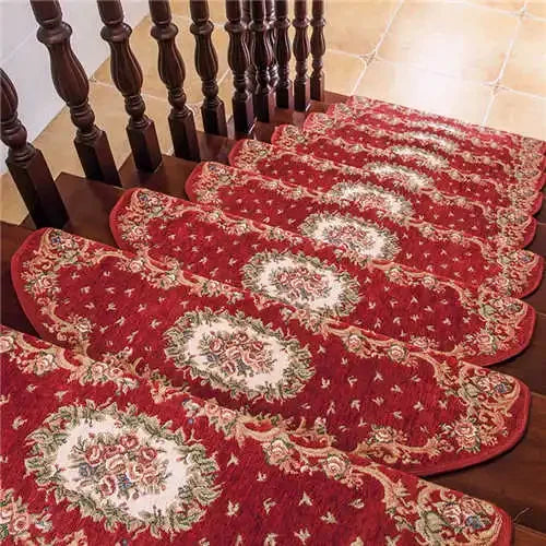 tapis d'escalier adhésif floral ovale salon classique multicolor usage intérieurextérieur