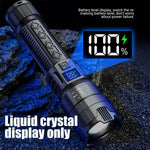 torche led rechargeable 2000lm anti choc affichage numerique lumiere intense campingurgence