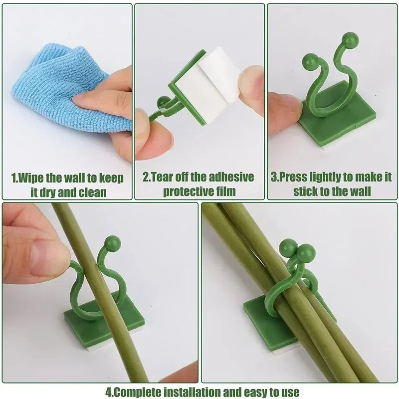 fixateur mural plantes adhésif plastique vert simple moderne support plante colles