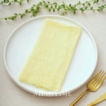 lot 10 serviettes table coton jaune texture rugueuse moderne maison