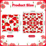 serviettes papier pliables motifs pavots rouges mariage anniversaire festives pack 20 pièces