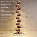 lampe sol bois marron clair marron foncé minimaliste contemporain led base plate