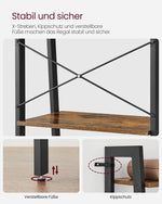 Vue de côté montrant le design vintage et les entretoises en X